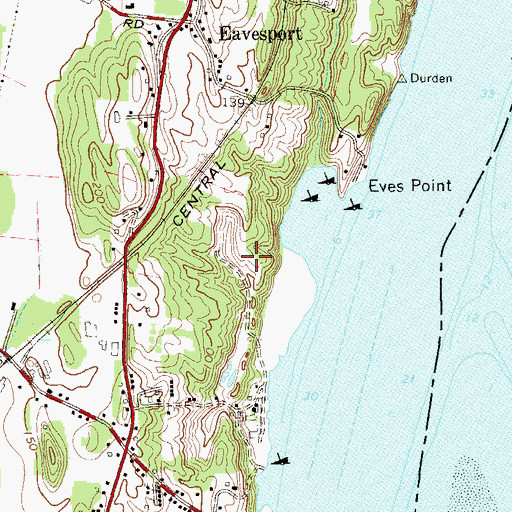 Topographic Map of Bristol Beach State Park, NY