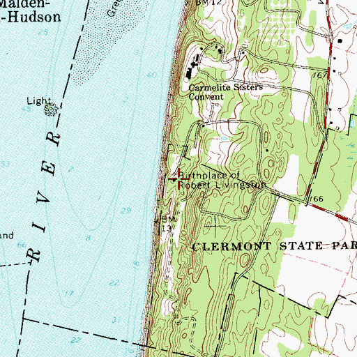 Topographic Map of Clermont State Historic Site, NY