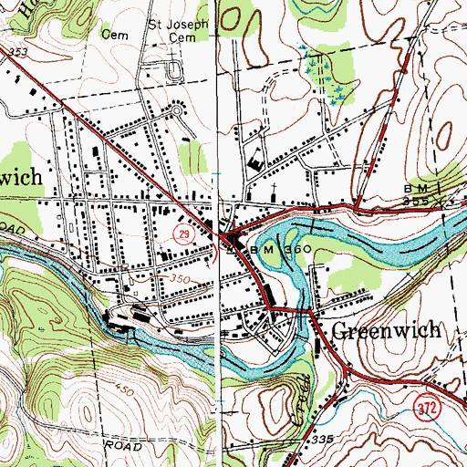 Topographic Map of Washington Square, NY