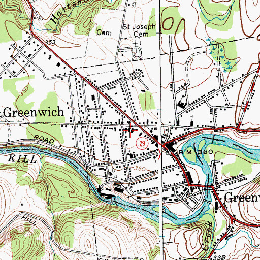 Topographic Map of Greenwich Fire Department, NY