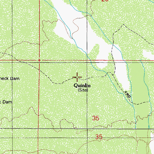 Topographic Map of Quinlin, AZ