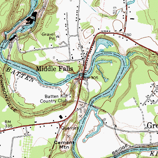Topographic Map of Niagara-Mohawk Power Corporation Middle Falls Hydro Station, NY