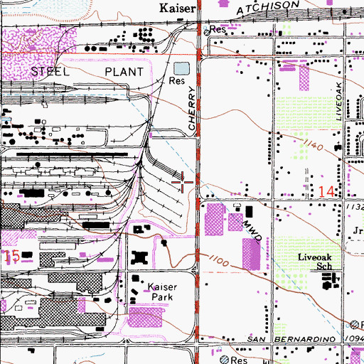 Topographic Map of Meadow Upper Feeder, CA