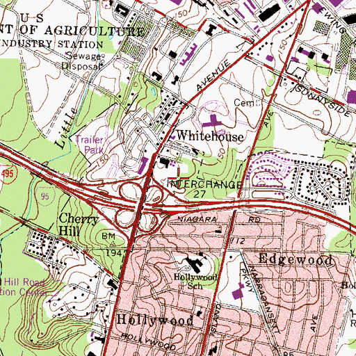 Topographic Map of Maryland State Police Barrack Q College Park, MD
