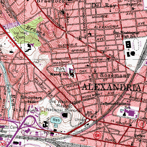 Topographic Map of Maury Adult Center, VA