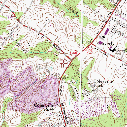 Topographic Map of Muslim Community Center, MD