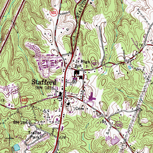Topographic Map of Alvin Y Bandy Administration Complex, VA