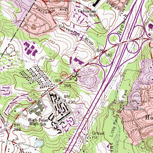 Topographic Map of Beltsville Fire Station Company 41, MD