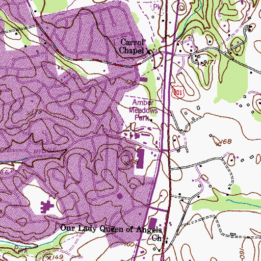 Topographic Map of Bowie Fire Station Company 43, MD