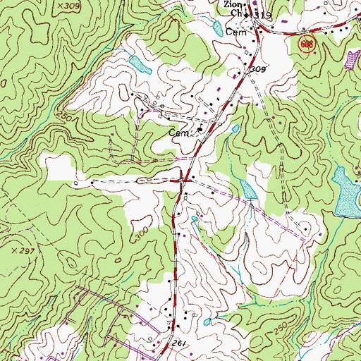 Topographic Map of C Melvin Snow Branch Library Central Rappahannock Regional Library, VA