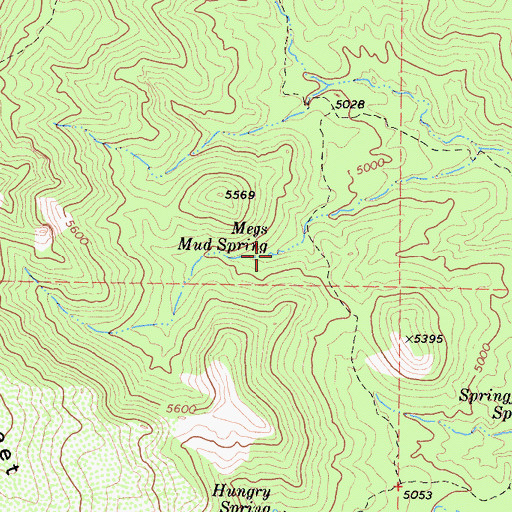 Topographic Map of Megs Mud Spring, CA
