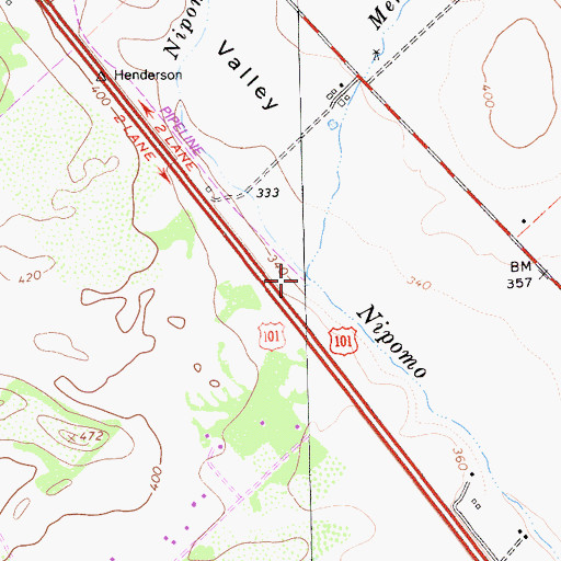Topographic Map of Mehlschau Creek, CA