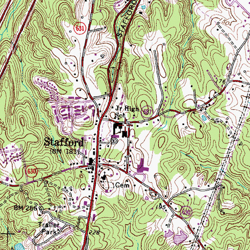 Topographic Map of Courthouse Community Center, VA