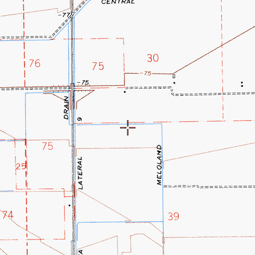 Topographic Map of Meloland Drain, CA