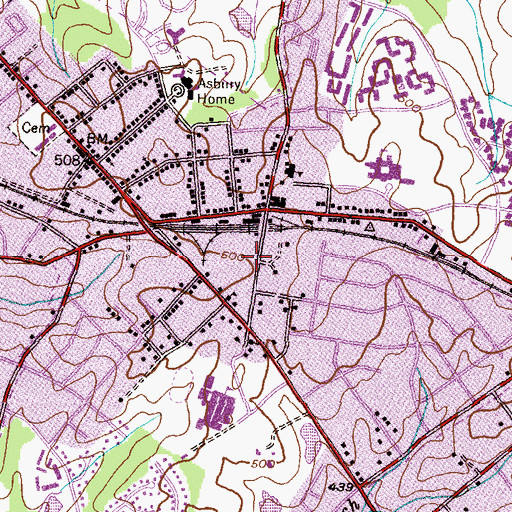 Topographic Map of Gaithersburg City Hall, MD