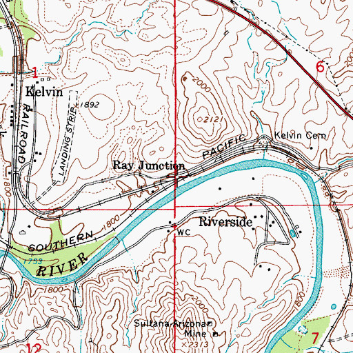 Topographic Map of Ray Junction, AZ