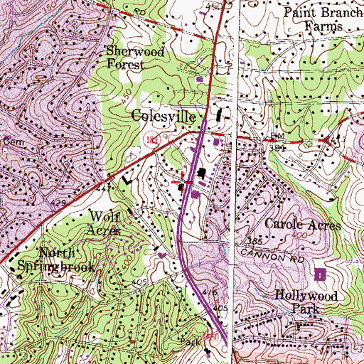 Topographic Map of Hillandale Fire Station Company 24, MD