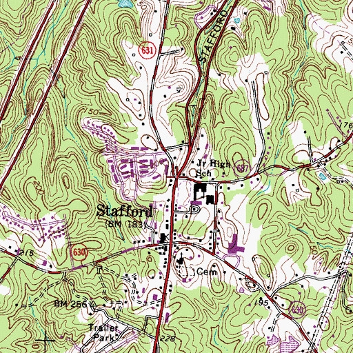 Topographic Map of Hope Creek Building, VA