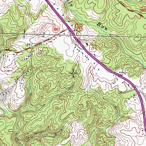 Topographic Map of James Monroe Center, VA