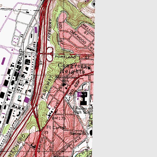 Topographic Map of Kuumba Learning Center, DC