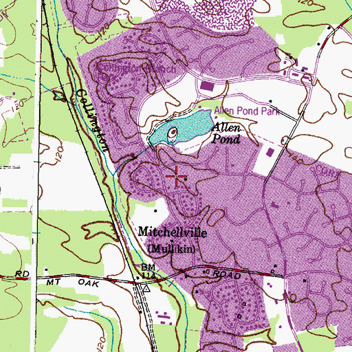 Topographic Map of Kingdom Hall of Jehovahs Witnesses, MD