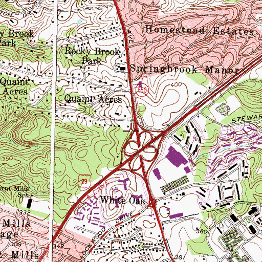 Topographic Map of Kingdom Hall of Jehovahs Witnesses Portuguese Congregation of Washington District of Columbia, MD