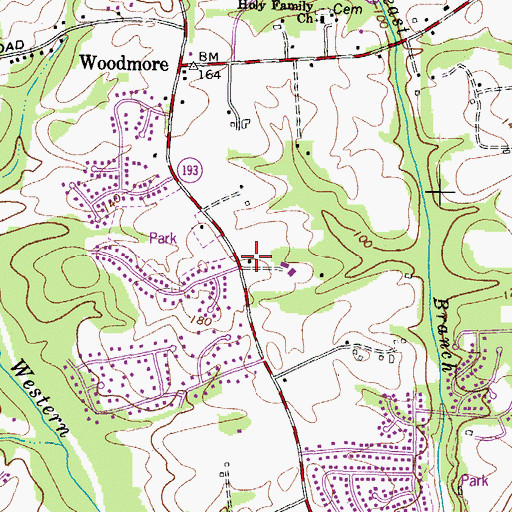 Topographic Map of Largo Community Church, MD