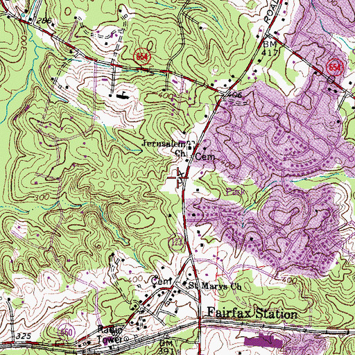 Topographic Map of Living Savior Lutheran Church, VA