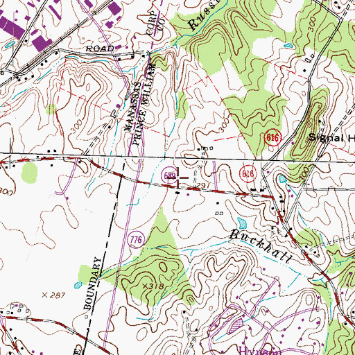 Topographic Map of Manassas Church of Christ, VA