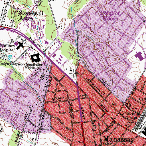 Topographic Map of Manassas Saint Thomas United Methodist Church, VA