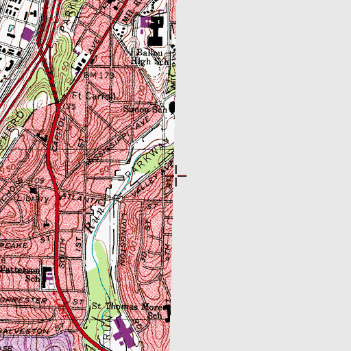 Topographic Map of Paramount Baptist Church Center, DC