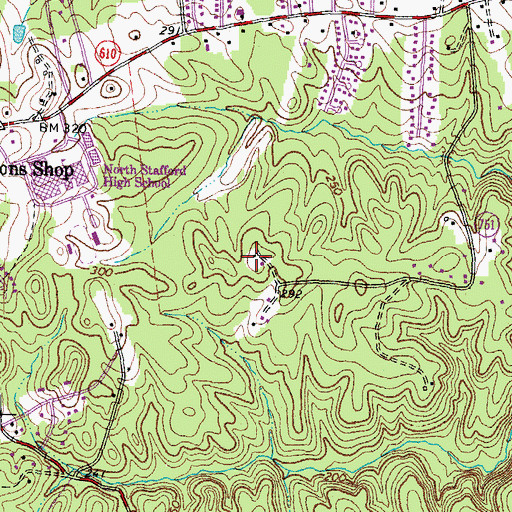 Topographic Map of Porter Memorial Library, VA