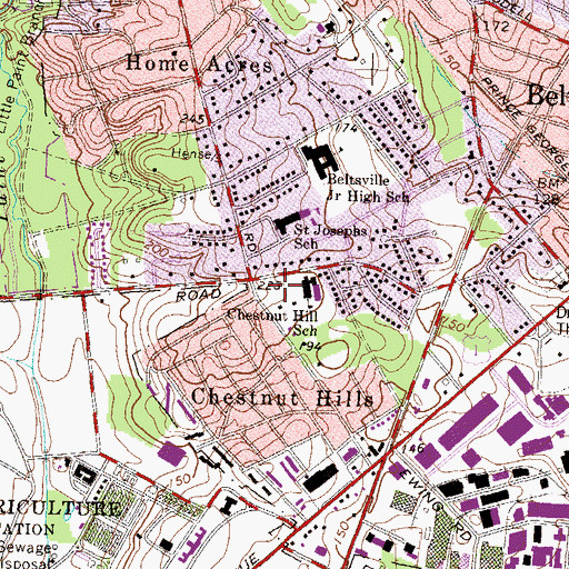 Topographic Map of Prince Georges County District Police Station 6, MD