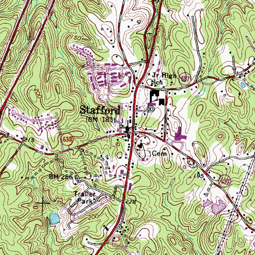 Topographic Map of Stafford County Courthouse, VA