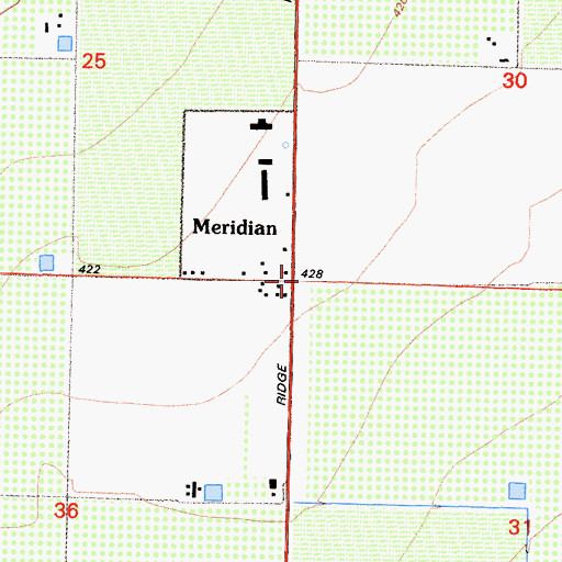 Topographic Map of Meridian, CA