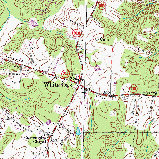 Topographic Map of White Oak Civil War Museum, VA