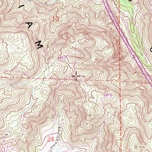 Topographic Map of Merriam Mountains, CA