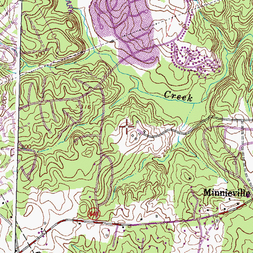 Topographic Map of All Saints Church, VA