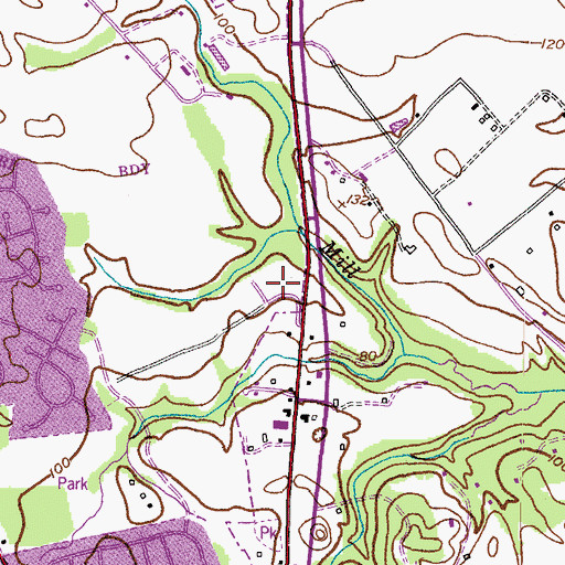 Topographic Map of All Saints Lutheran Church, MD