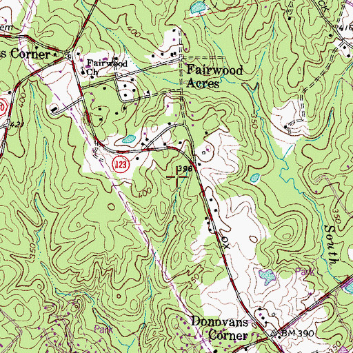 Topographic Map of Antioch Baptist Church, VA