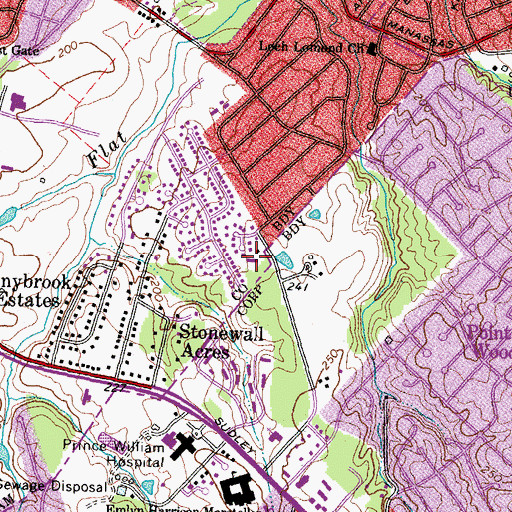 Topographic Map of Antioch Church of Christ, VA