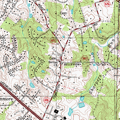 Topographic Map of Bethel Regular Baptist Church, VA