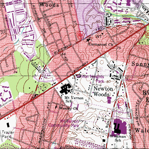 Topographic Map of Bethel World Outreach Church, VA