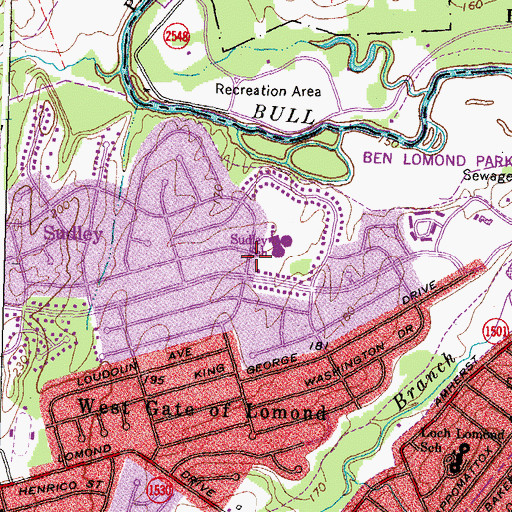 Topographic Map of Bethlehem Lutheran Church, VA