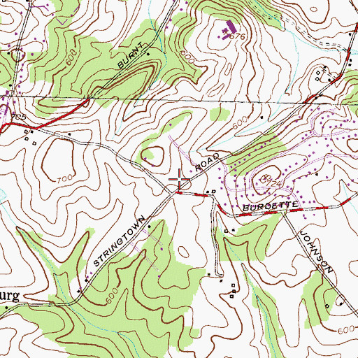 Topographic Map of Cedar Brook Community Church, MD