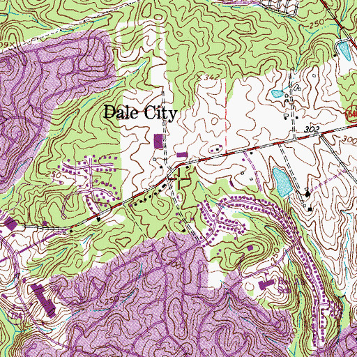 Topographic Map of Central Baptist Church, VA