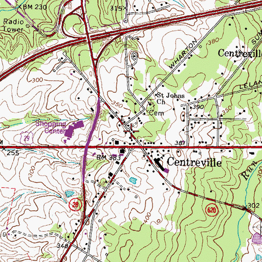 Topographic Map of Centreville Church of Christ, VA