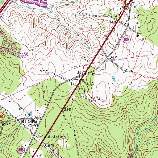 Topographic Map of Centreville United Methodist Church, VA