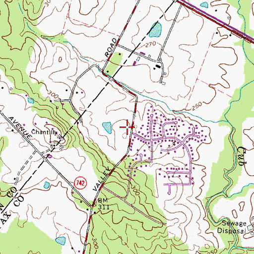 Topographic Map of Chantilly Bible Church, VA