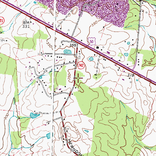 Topographic Map of Chantilly Presbyterian Church, VA